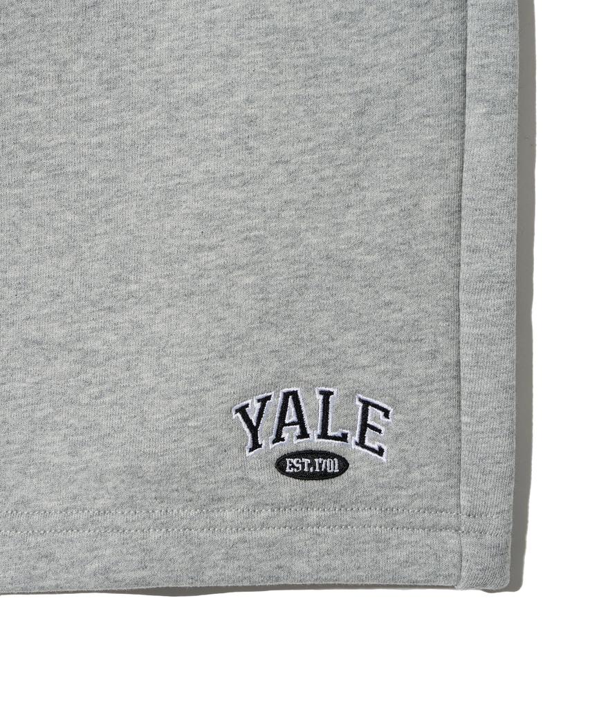 YALE Маленькие двухцветные спортивные шорты с аркой, меланжево-серые