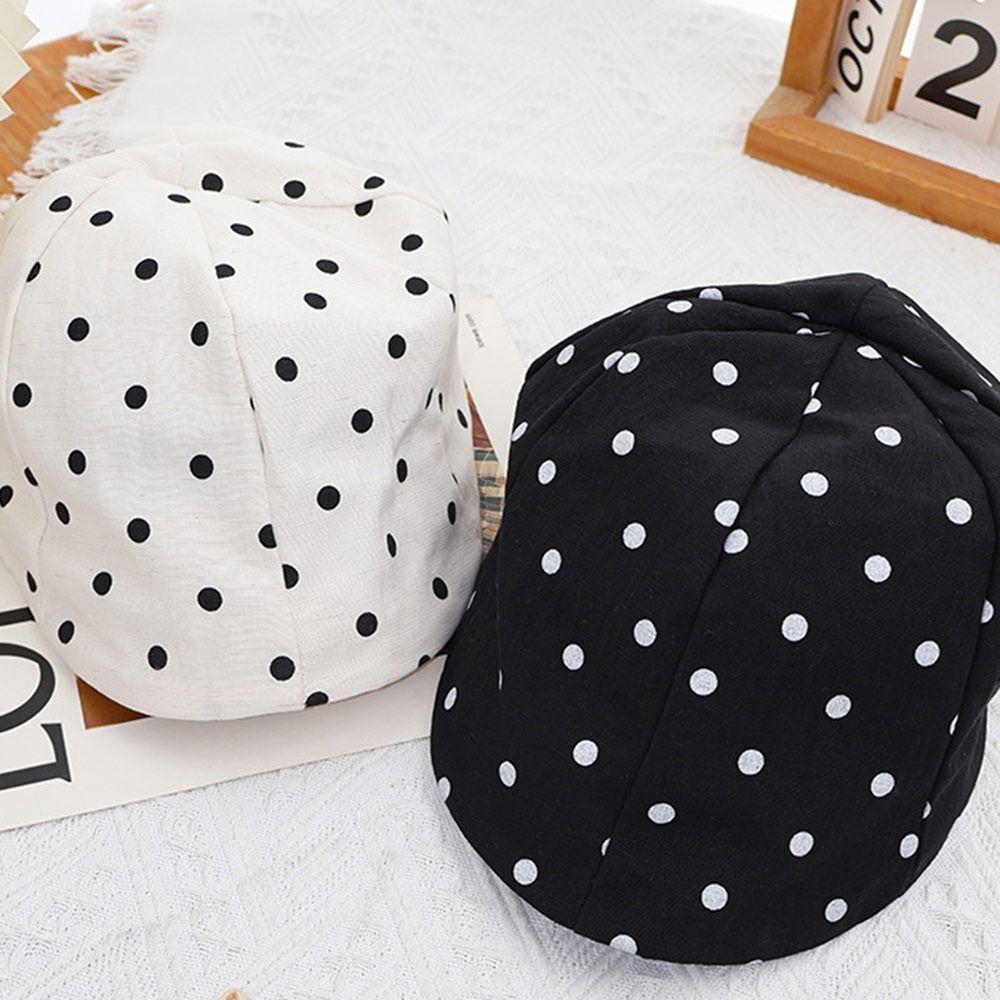 Wide Brim Sun Hat Adjustable Casual Hat Korean Style Polka Dot Baseball Cap Summer Outing