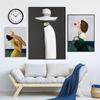 Fashion Poster Blowing Bubbles Woman In Hat Nordic Portrait Canvas Painting Home Decor Wall Art 3 Pieces Pop Pictures for Living Room Decoration