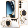 Case for Samsung Galaxy A36 5G, White Silicone Protection with Space Man Stand