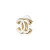Chanel Серьги-гвоздики с металлическим логотипом Double C для женщин Белый ABB004-B13471-NP302