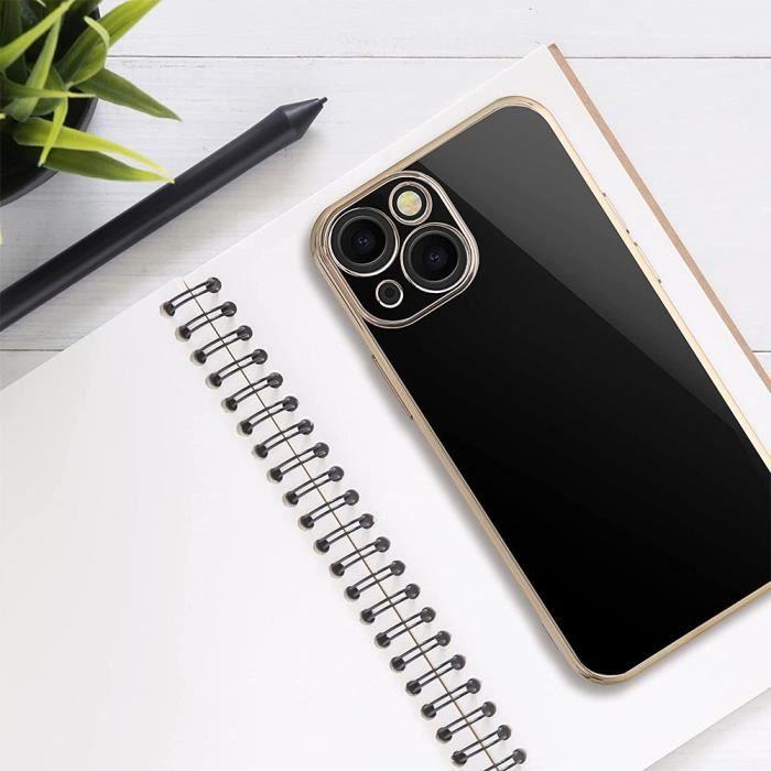 Coque de Protection - E.F.CONNECTION - pour iPhone 12 - Noir Luxe - Antichoc - Souple TPU