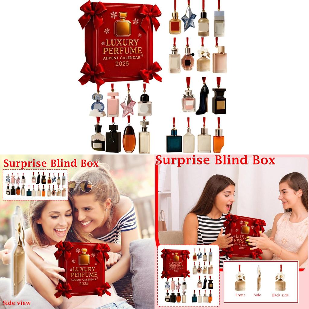 Парфюмерный рождественский адвент-календарь с акриловыми подвесками для праздничных подарков и торжеств
