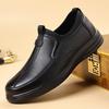 Leather Shoes Men's Cowhide One Pedal First Layer Cowhide Middle-aged Casual Non-slip Soft Sole Driving Dad Shoes Loafers Men