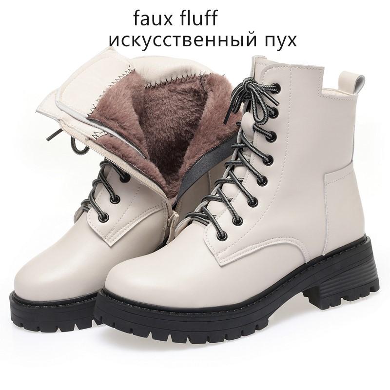 Winter Shoes Boots Women Large Size Non-slip Women's Snow Boots Genuine Leather Warm Women's Ankle Boots