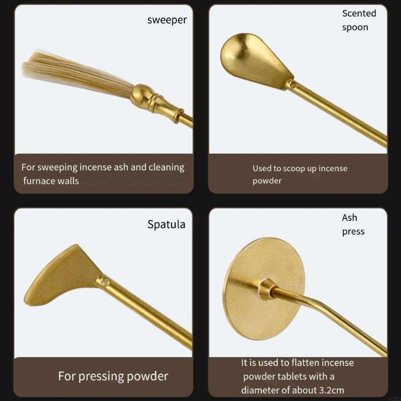 62KD Наборы для самостоятельного изготовления благовоний 4 шт. Латунный инструмент для благовоний для медитаций Аксессуары