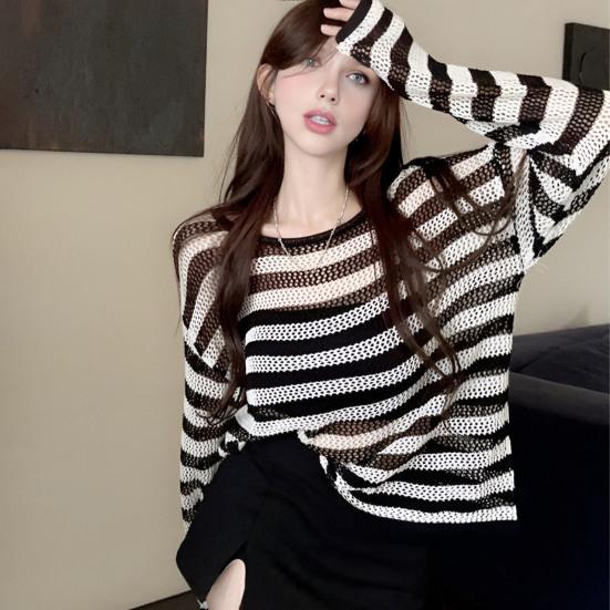 Женские топы-накидки с V-образным вырезом, воротником на бретелях, длинным рукавом, летние солнцезащитные топы, однотонная рубашка с ажурным дизайном, непромокаемая рубашка