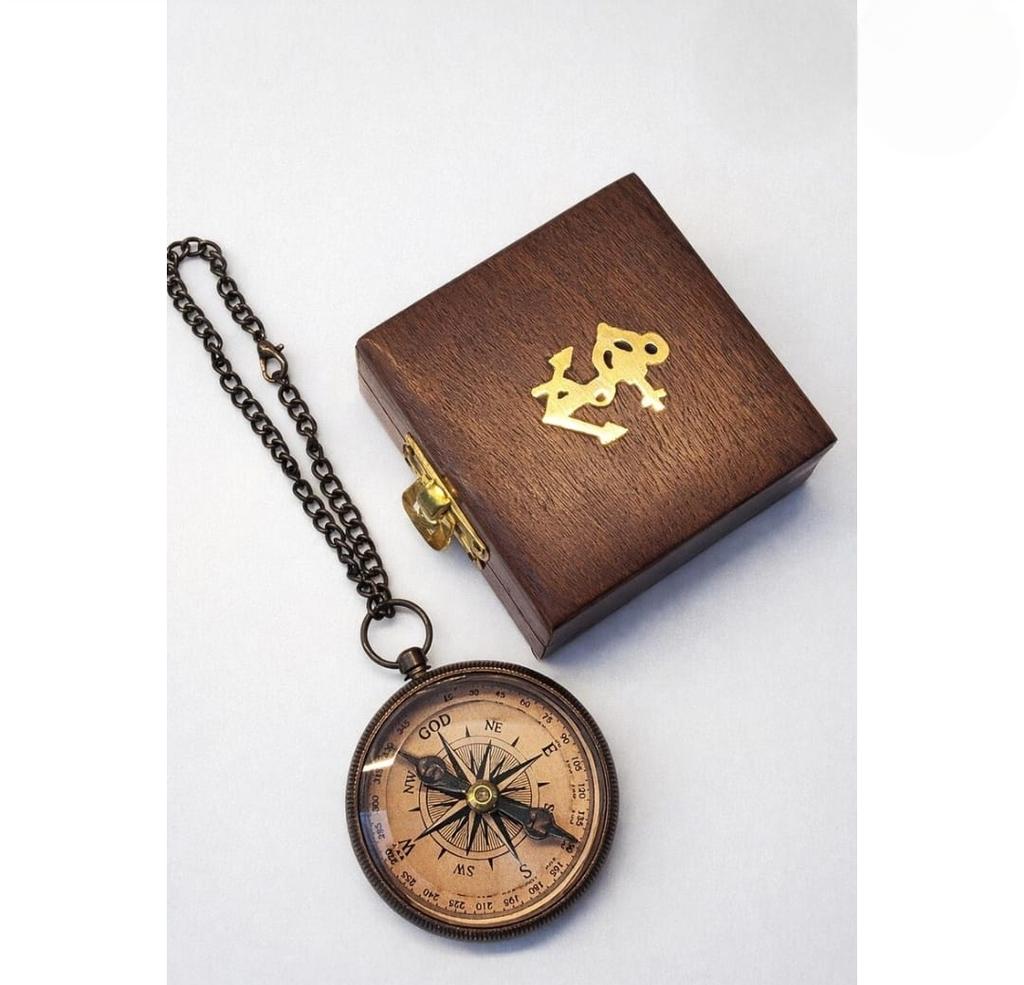 Christian Compass Gift with Wooden Box Jeremiah 29:11 Engraved Brass Compass Graduation Faith Travel Keepsake Nautical Maritime Gift