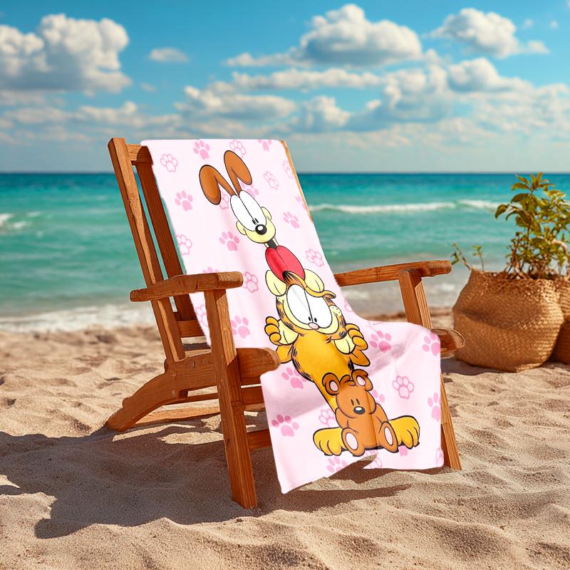 1Pc Garfield Friends Stack Beach Towel Quick Dry Multiuse For Beach Pool Gym Yoga Home Travel Christmas Halloween Xmas Gift El136