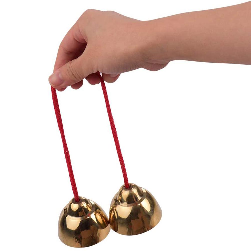 1 пара золотых сплавных колокольчиков, ударных колокольчиков, музыкальных инструментов, ритмических игрушек, ручных колокольчиков