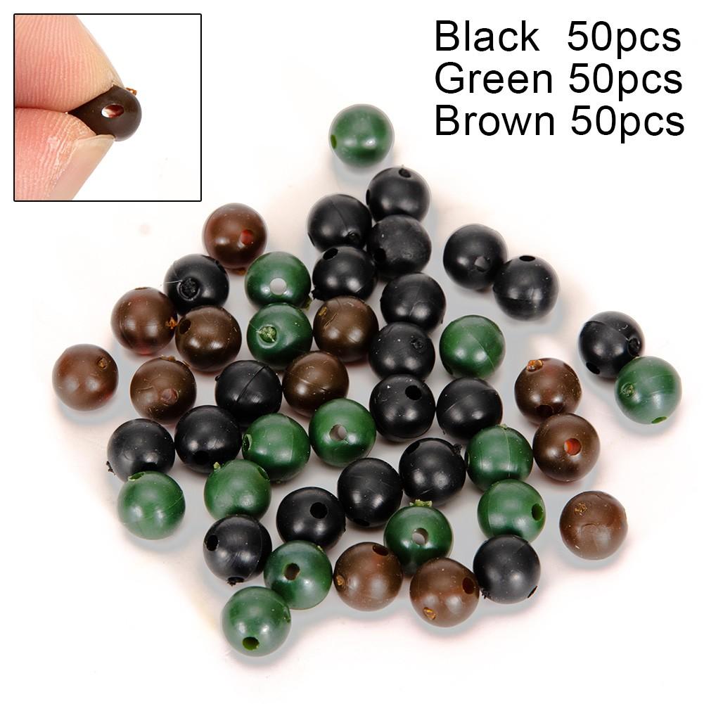 50pcs Carp Fishing Beads Round/Soft Rubber/Floating Shock Impact Rig Bead 6/8mm