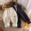 Kids Warm Velvet Pants Winter Boys Girls Plush Thick Cotton Trousers Teenage Pants Autumn Casual Trousers Children Clothes