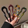 Fashion U-Shaped Fork Tortoiseshell Acetate Hairpin Women Geometric Headwear Sticks Girls New Hair Clips Accessories