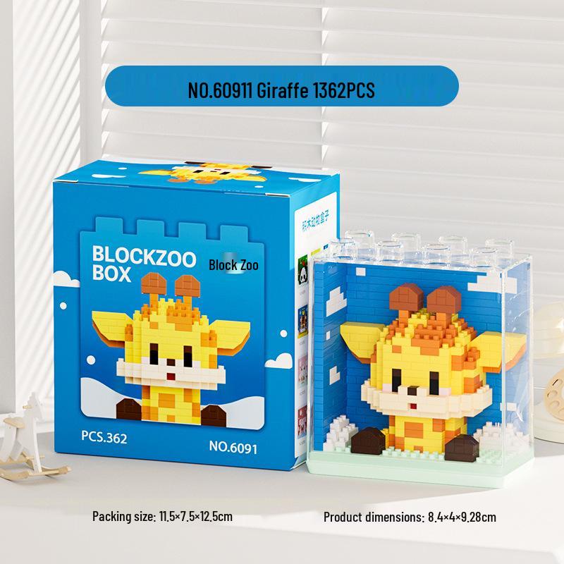 Квадратный Зоопарк Санта Клаус Панда и Тигр Строительные Блоки - Совместимы с Лего, Идеальный Подарок