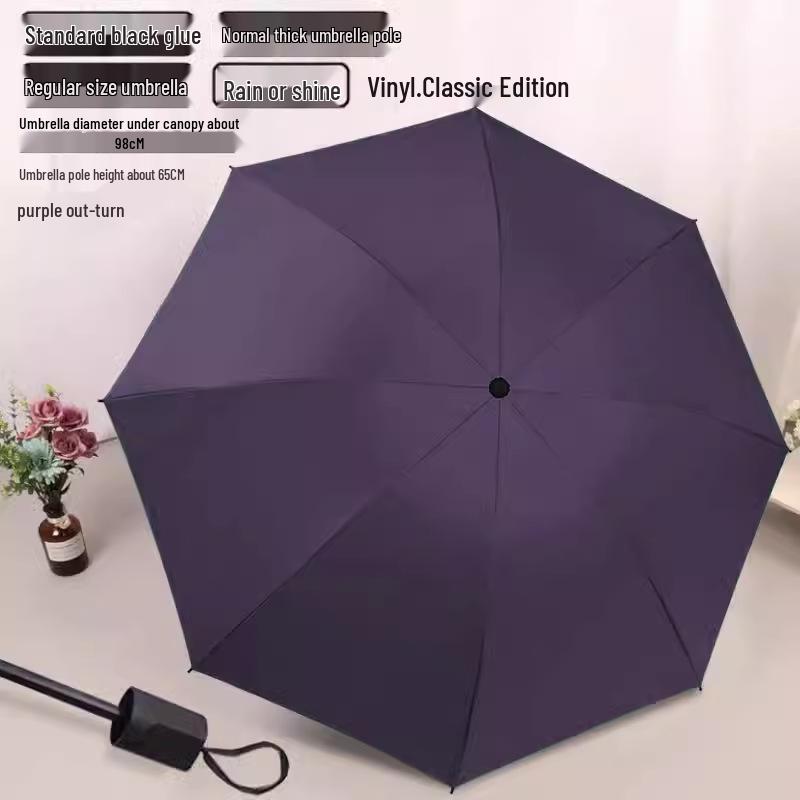 Twelve-Bone Oversized Women's Umbrella: Black UV Protection for Sun & Rain