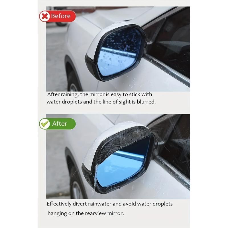 2pcs Car Rearview Mirror Rain Shield, Rain Eyebrow, Thickened Carbon Fiber Texture Rearview Mirror Rain Shield