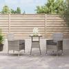 VidaXL 3 Pcs Garden Bistro Set Grey Cushions Poly Rattan, Bistro Set, Outdoor Bistro Set, 3187418