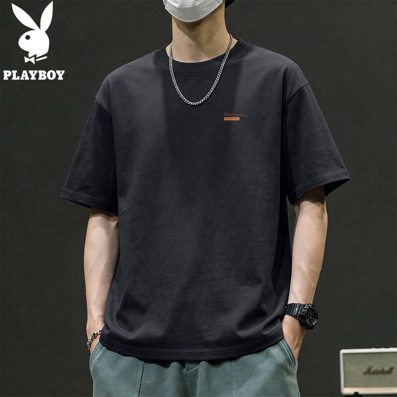 PLAYBOY Мужская повседневная хлопковая футболка с коротким рукавом 2026
