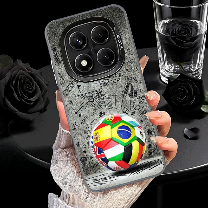 Football Soccer Ball Design Shockproof Phone Case for Xiaomi Redmi Note 15 14 13 12 Pro Plus 11 11S 11T 5G Cover Anti Fall Funda