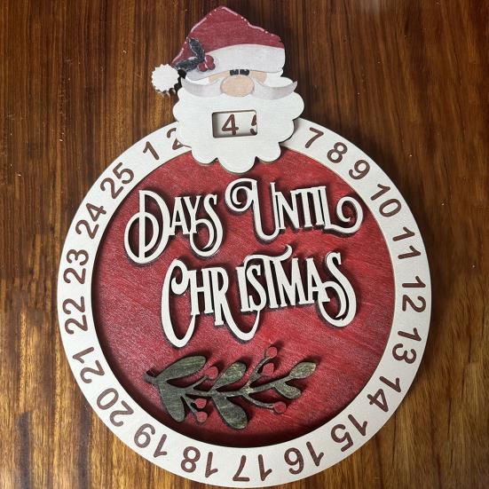 Рождественский адвент-календарь, праздничный деревянный календарь обратного отсчета Санта-Клауса для украшения дома для отдыха