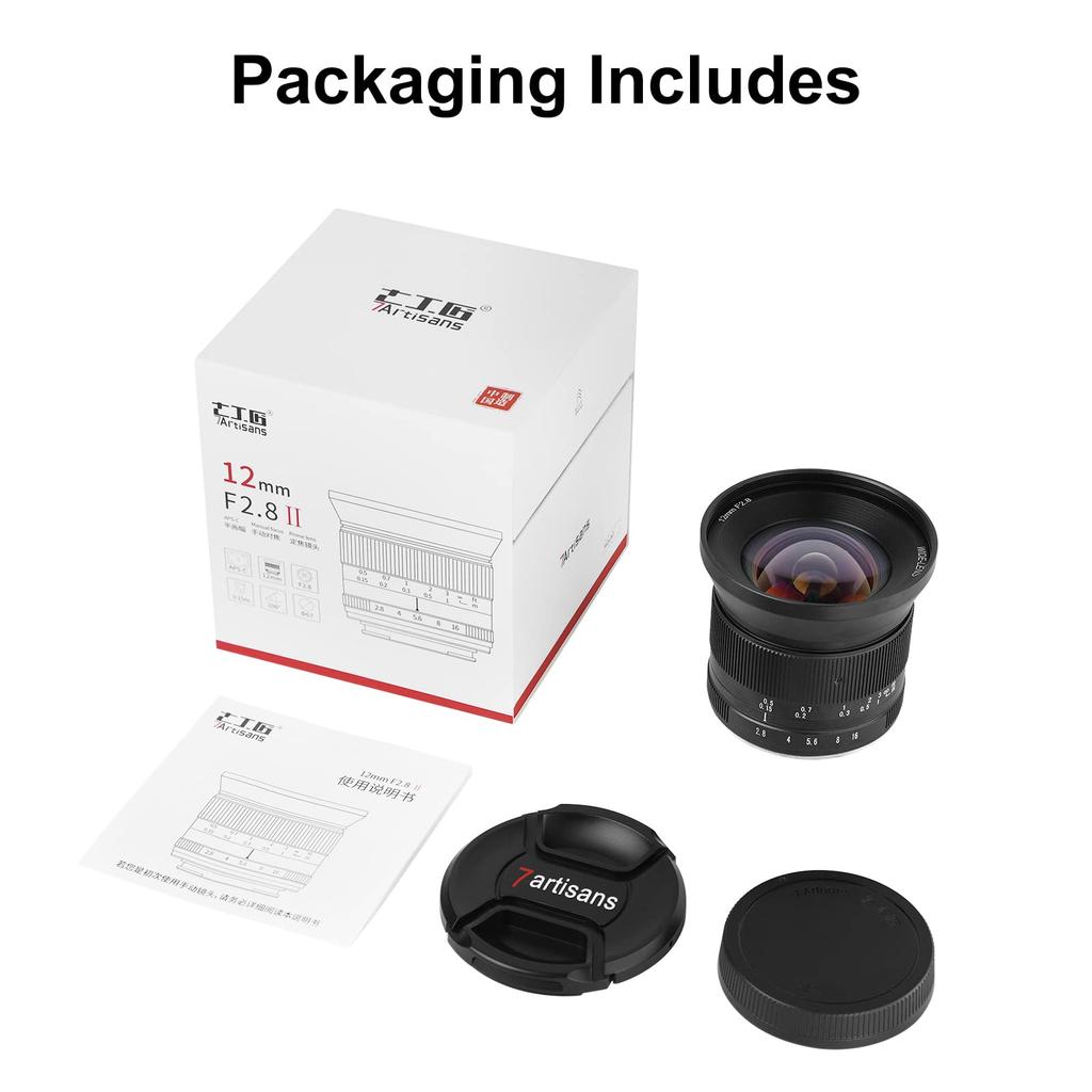 7 Artisans 12mm Mark II Ultra Manual Focus Prime Lens for Canon RF Mount Mirrorless Cameras EOS R6 F2.8 Wide-Angle APS-C R/EOS R3/EOS RP/EOS R5/EOS