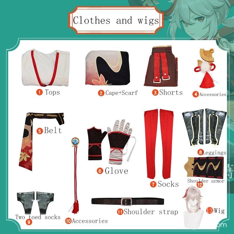 Impact Kaedehara Kazuha Косплей Костюм Хэллоуин Карнавал Костюм Самурая Парик