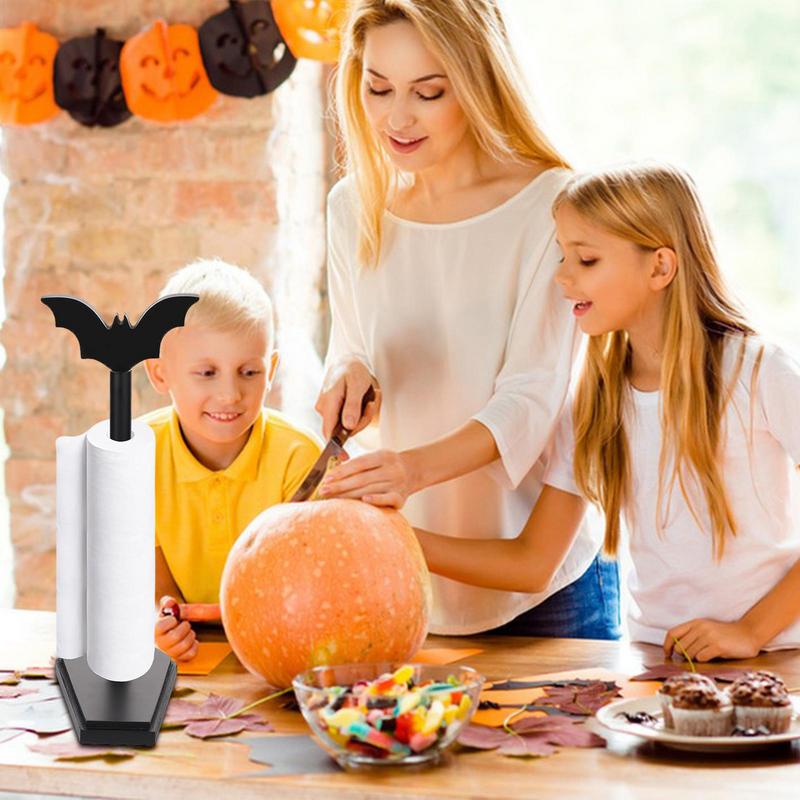 Подставка для бумажных полотенец на Хэллоуин с основанием в виде гроба и держателем для салфеток на летучей мыши, туалетные принадлежности для кухни для декора на Хэллоуин