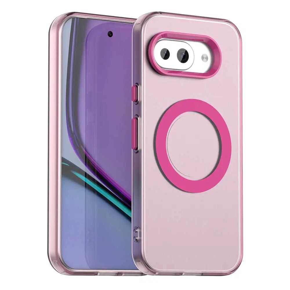 9a Magnetic for Magsafe Matte Phone Case for Google Pixel 9A Pixel9 A 9Pro XL Candy Color Полупрозрачный PC + TPU Защитный противоударный бампер