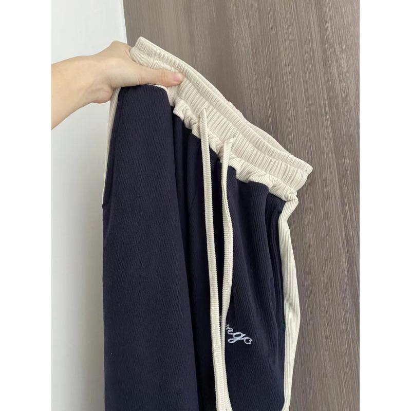 Американские спортивные брюки High Street для женщин, весна-лето 2023 года, высокая талия, завязывающийся шнурок, свободные и универсальные, широкие брюки, модные