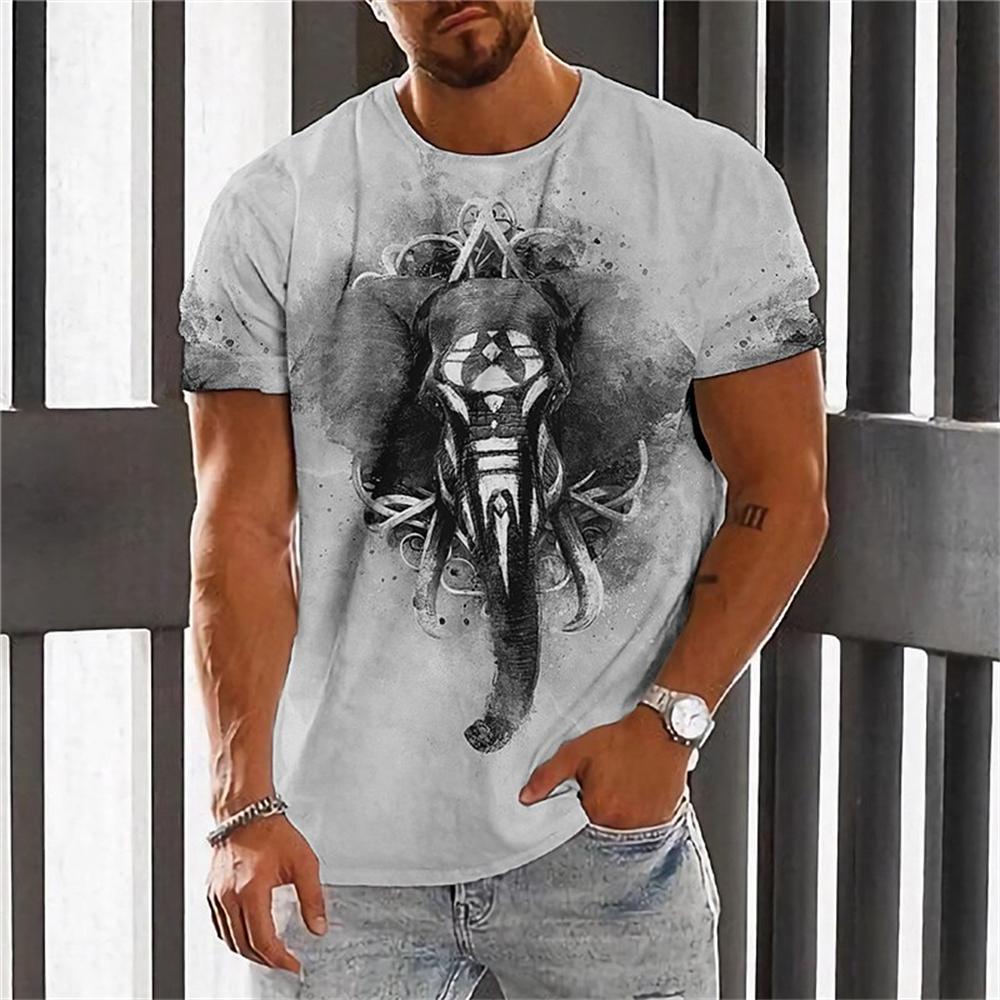 Лето 2023, мужская футболка с животным принтом орла, модный топ с короткими рукавами, микроэластичная спортивная футболка для фитнеса, мужская футболка большого размера