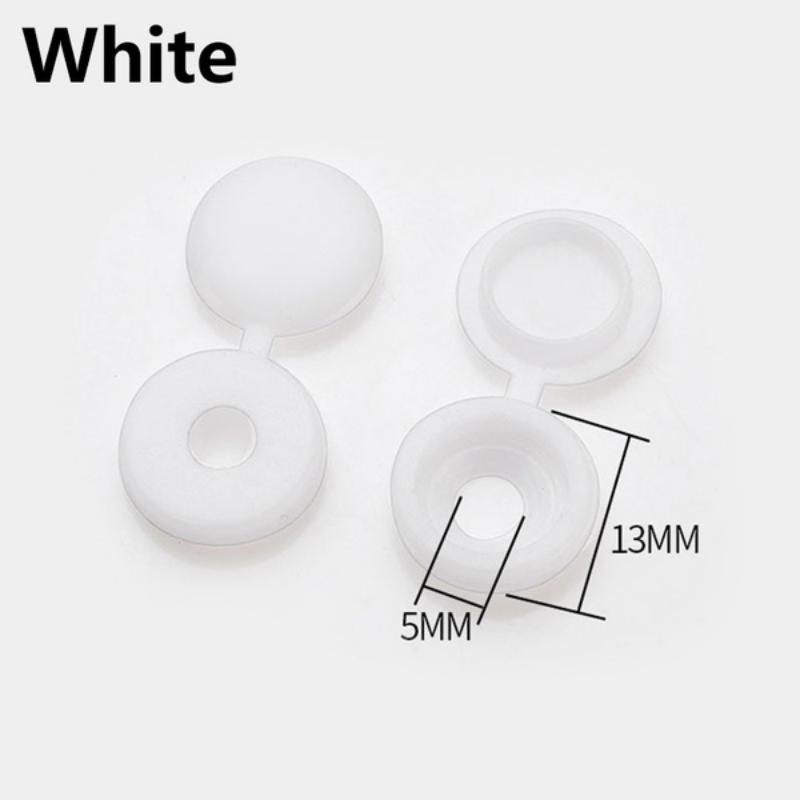 100pcs Screw Cover Cap Plastic Fold Snap Protective Cap Cover Protective Screw Trim Screws Caps Cover Bolt Decor Accessiries
