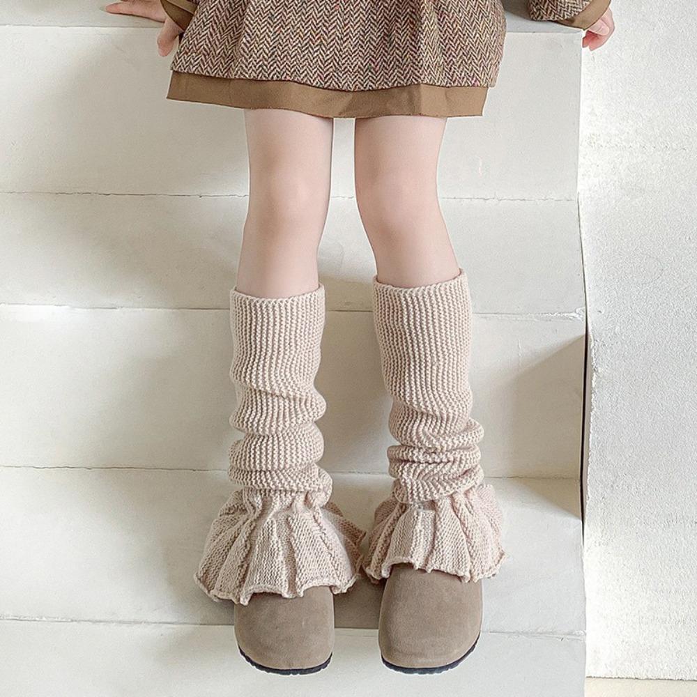 Boot Warmers Children's Long Socks Solid Color Boot Sleeve Warm Leg Cover Winter Christmas Gifts