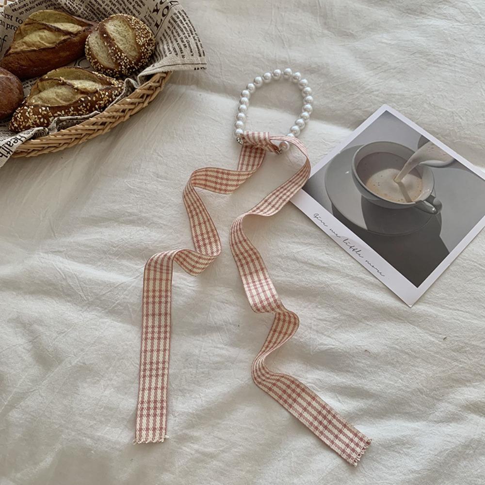 Summer Pearl Necklace Lace Scarf Hollow Embroidery Bags Handle Decor For Women Collarbone