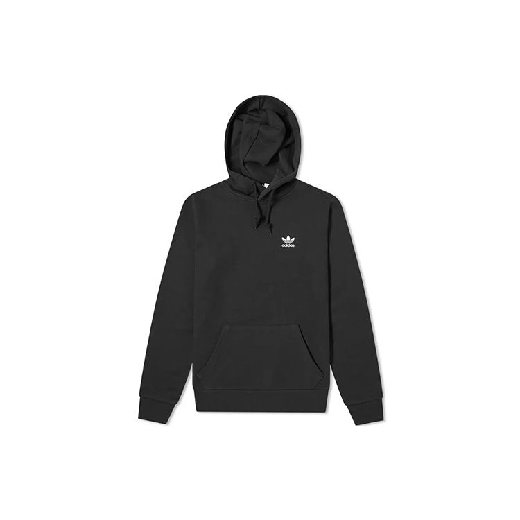 adidas Trifoil Essentials пуловер с капюшоном черный мужской уличный стиль FM9956