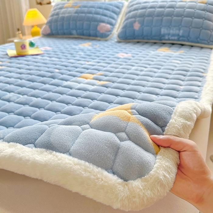Матрас-подушка из молочного бархата для домашнего использования, зимний коралловый бархатный матрас для тепла и утолщения