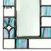 Portable Hanging Photo Holder Acrylic Frame Light Catcher, Retro Stained Glass Style for Polaroid Display with Chain, Transparent Decorative Ornament
