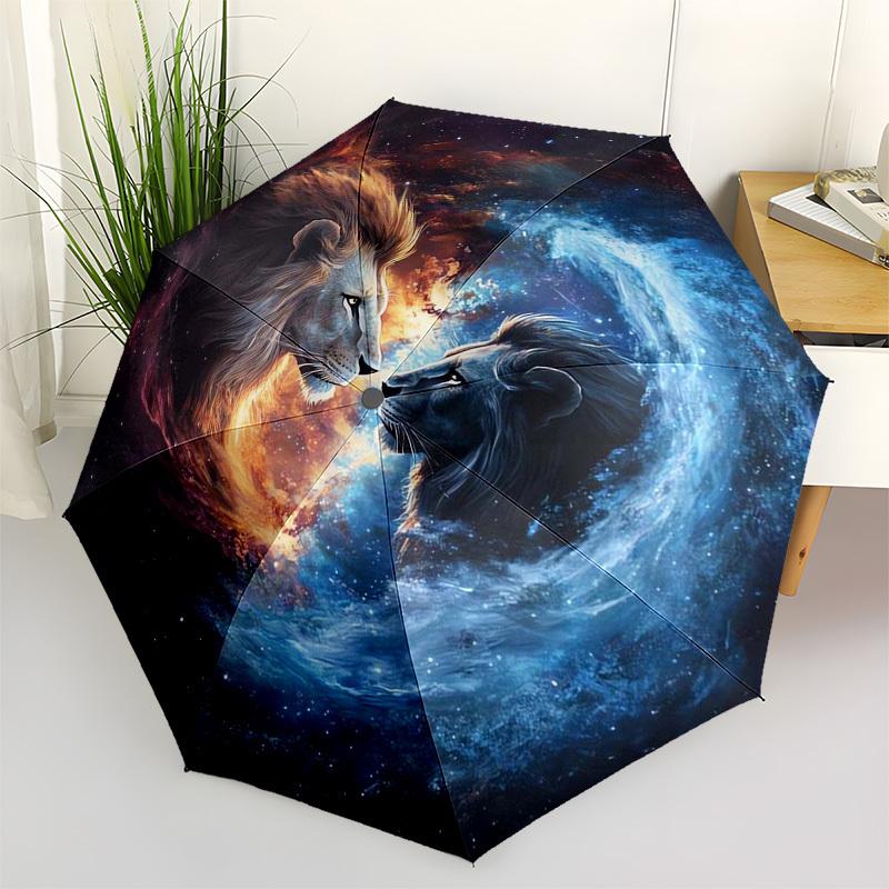 1pc Cosmic Lions Umbrella with Plastic Handle,Suitable for All Seasons Umbrellaptys26072