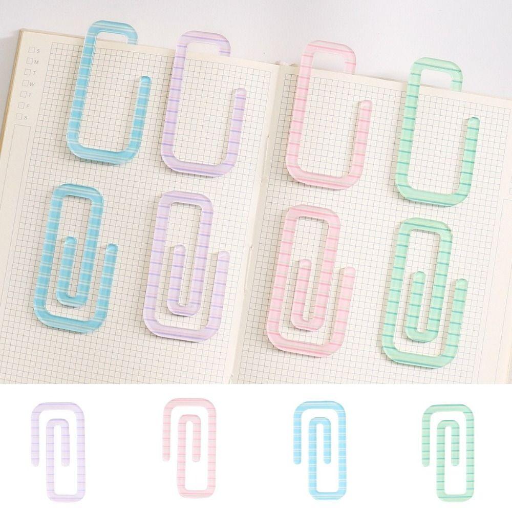Закладка в форме скрепки, полосатая, креативная, для чтения, мини-маркер страницы книги, книги