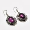 Amethyst Gemstone Handmade 925 Silver Plated Jewelry Earring 1.70"