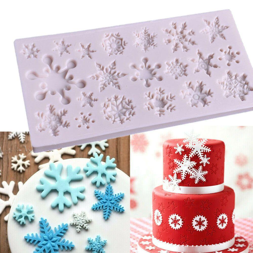 Cake Decorating Candy Christmas Baking Mould Fondant Snowflake Mold Chocolate