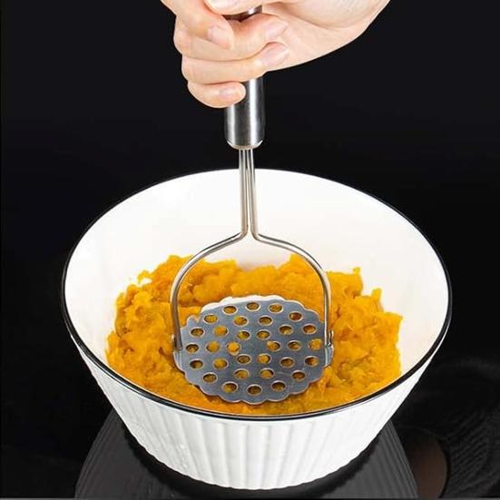 2 шт. Толкатель для картофеля из нержавеющей стали, сверхмощный встроенный кухонный инструмент с эргономичной ручкой для авокадо, фасоли, фруктов и овощей