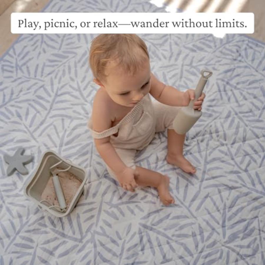 Коврик Toddlekind Pretty Practical 100% Органический Хлопок 47 x 47 Двусторонний Портативный Дорожный Для Помещения и Улицы для Младенцев Малышей Песочный