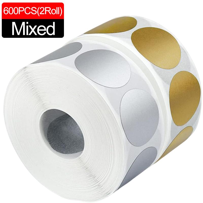 300/600Pcs Scratch Off Stickers Silver Round Shape Labels Sticker DIY Handmade For Game Scratch Sticker Labels Stationery