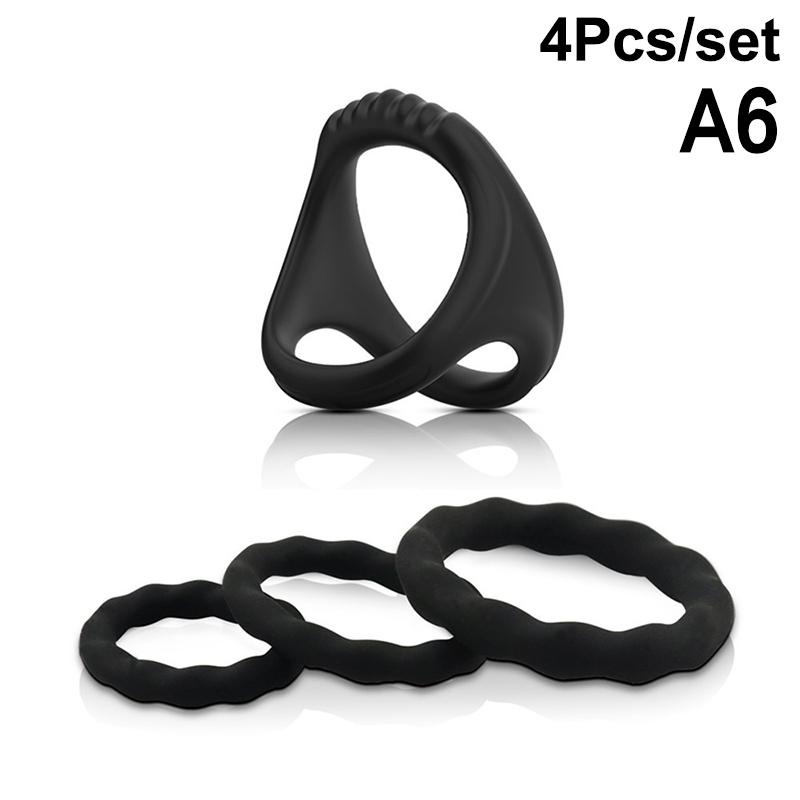 With Massage Beads Delayed Ejaculation Sex Toys For Men Silicone Penis Rings Cock Ring Erection Enhancing Triangular Penis Ring