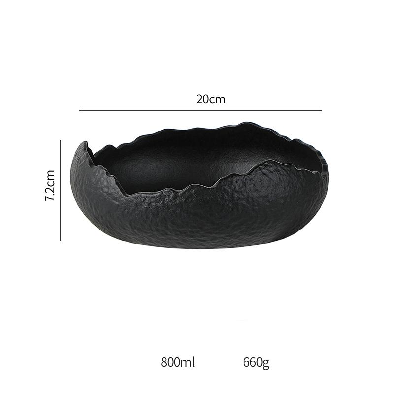 Sashimi Plate Ceramic Dinner Plates Restaurant Stone Pattern Thick Soup Bowl Fruit Salad Bowls Creative Irregular Tableware