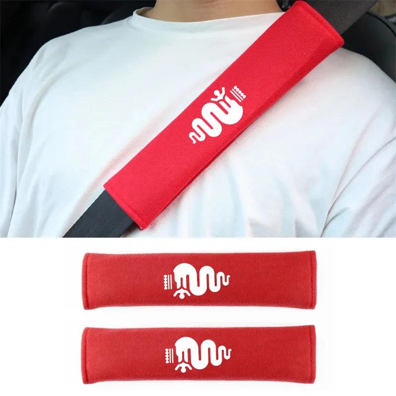 2PCS Letter Pattern Car Seat Belt Cover Breathable Seat Belt Harness Car Lnterior Cushion Shoulder Pad Universal