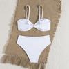 Solid Shell Sexy Bikinis Set High Waist Biquini Padded Push Up Backless Swimsuit Women Swimwear Summer Bathing Beachwear