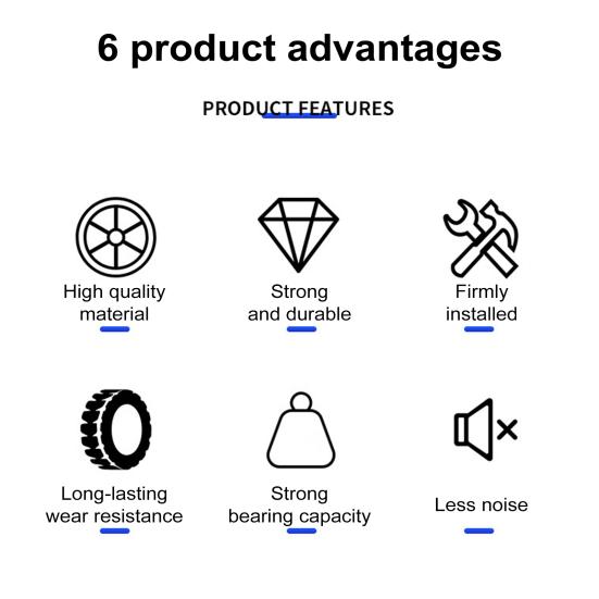 Office Chair Wheels 50kg Load-capacity Simple Installation Universal Furniture Caster Chair Mute Wheel Replacement Parts