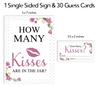 Inkdotpot 1 Sign 30 Cards How Many Kisses In The Jar White Floral Bridal Shower