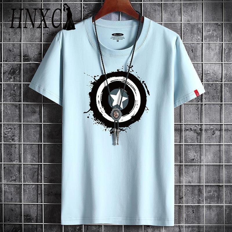 HNXC Хлопковая футболка с коротким рукавом, мужская модная свободная рубашка с половиной рукава, сострадательная рубашка с принтом